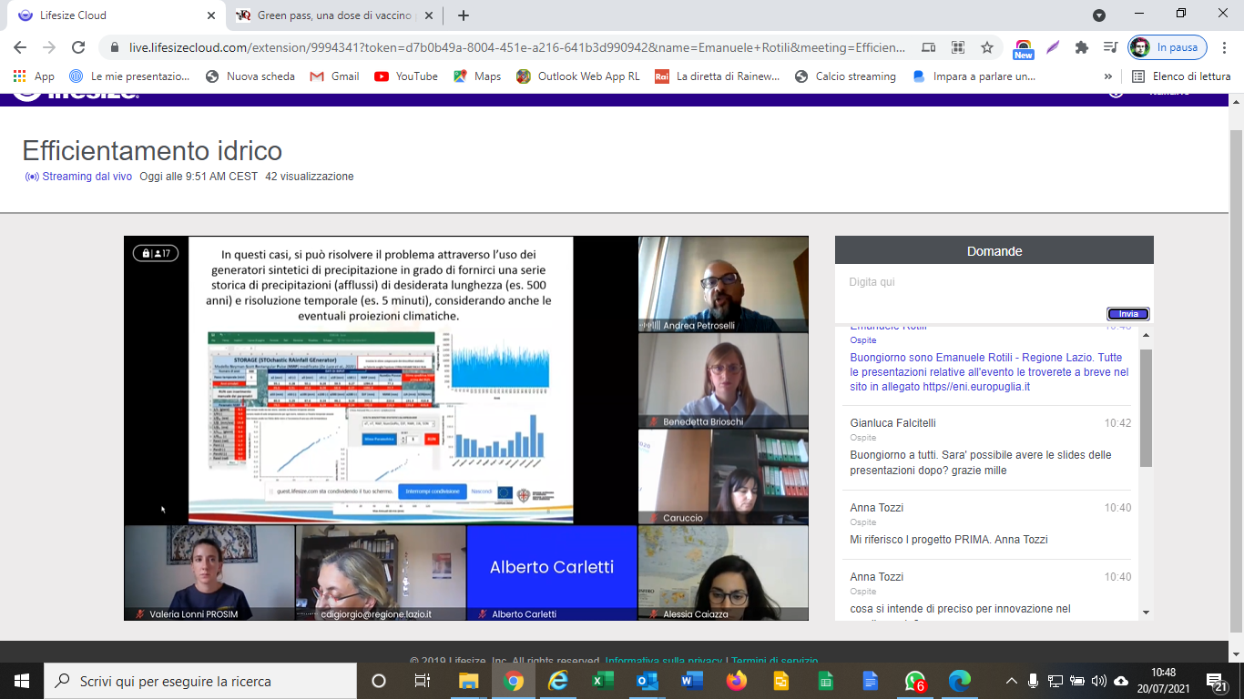 Gallery Webinar, 20 luglio 2021 – “Sinergie per l’efficientamento idrico nell’area mediterranea. Il Programma ENI CBC MED” - Slide 4 of 10